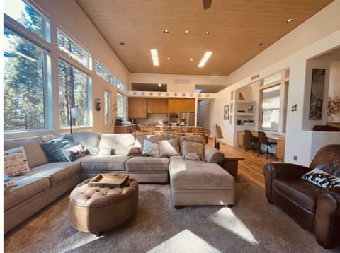 Open family room and kitchen