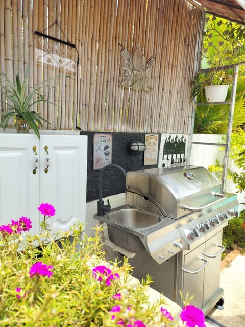 Outdoor kitchen with sink,stove & BBQ,
Coffe & rice  maker and more,,,
