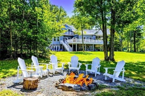 Enjoy the breathtaking views of the lake during the day and the firepit for when it gets dark.