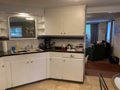 Coffee Bar is right of the sink. Try Italian, French or Northwest brewing!