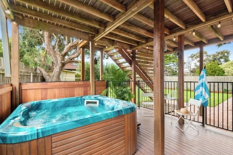 The heated spa area