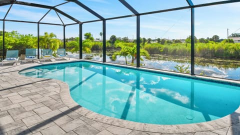View over the pool to the untouched nature 