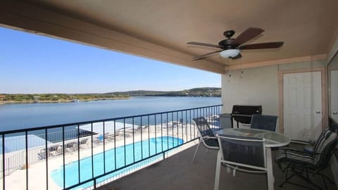 Outdoor patio with grill and propane provided