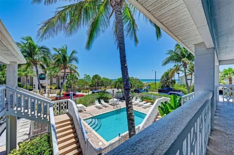 The shared pool overlooking the beach