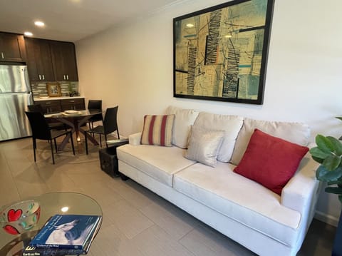 Roomy living room with a lot of light