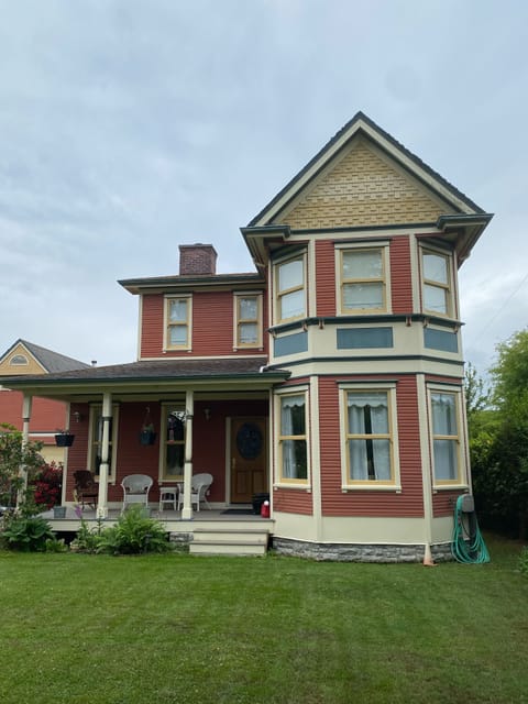 Front of house, and yard.