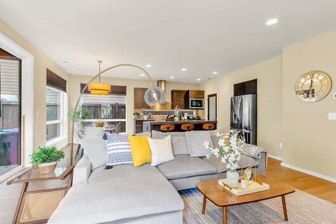 Sit on our cozy sofa and watch a movie