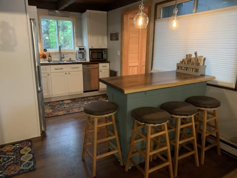 Kitchen island with live edge countertop