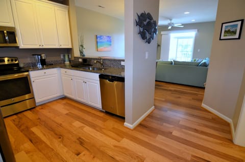 Kitchen into living room