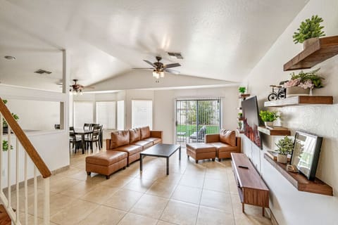 Main living room with Smart TV with streaming services!