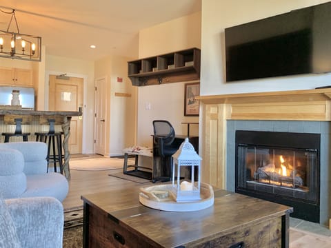 Living room with gas fireplace