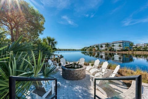 Patio view with beach chairs