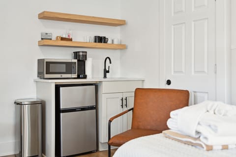 Microwave, Mini-fridge & Coffee station