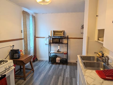 Fully equipped kitchen with, crockpot, coffee maker, toaster oven etc.