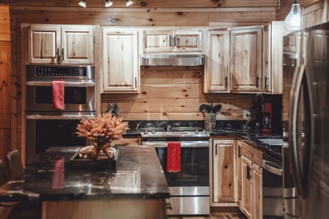 Granite Countertops and Stainless Steel appliances.