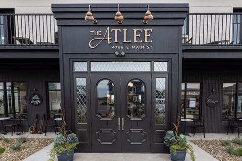 Front doors of The Atlee - main street entrance
