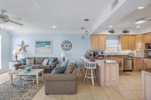 Open concept living space with kitchen