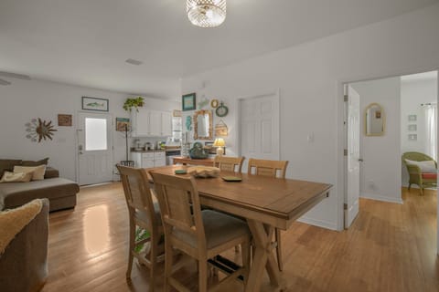 Enjoy a family meal around the dining table.