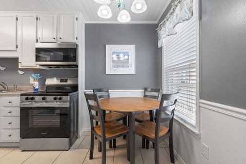 Dining table with seating for four