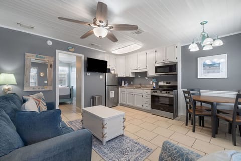 Mounted flat-screen TV