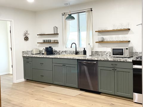 The kitchen is stocked with everything needed to cook your favorite group meal!