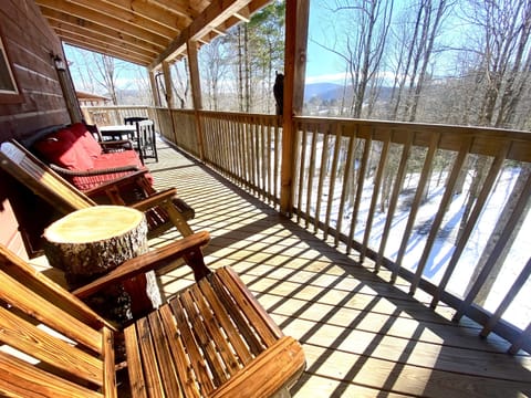 Mountain view from covered deck