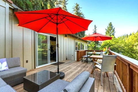 A sizeable deck for meals or just relaxing