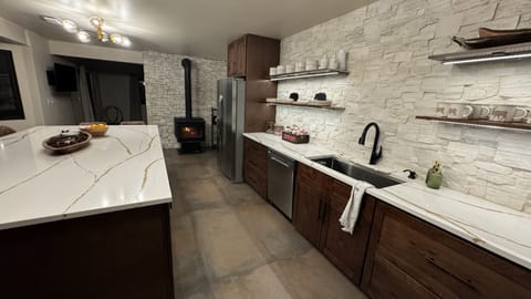 Kitchen + wood burning stove