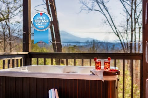 The views and fresh mountain air from BOTH of our hot tubs begs you to slow down, soak away your worries and enjoy your stay at Flying Squirrel Mountain Retreat.