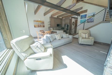 Vaulted ceilings welcome in the natural lighting