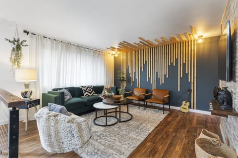 Living area with big smart TV
