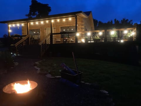 Outdoor lighting and firepit