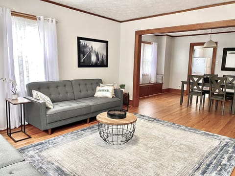 Living room and dining room