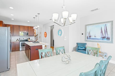 Gather for your favorite meals at the dining table that seats six