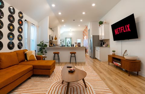 Kick back on the cozy sectional, binge watch your favorite movies with family!