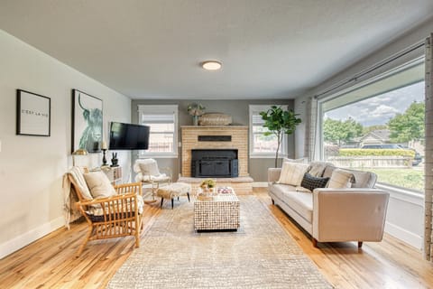 Living Room - please note: fireplace is nonfunctional