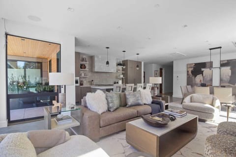 Comfortable living area dining and kitchen