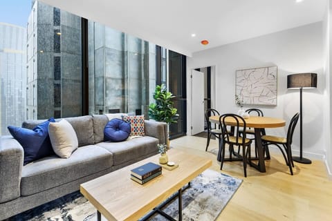 Relax with a movie in the living area, where split system air-conditioning ensures year-round comfort. 