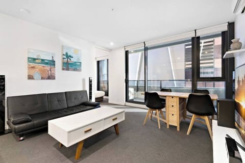 Kick back on the leather sofa in front of the TV with Netflix.
