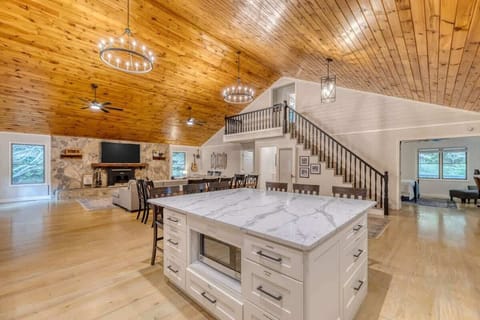 Kitchen, dining and living area