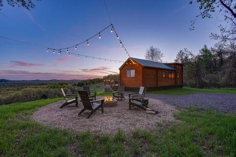 Mountain views, relax by the fire under sunset skies