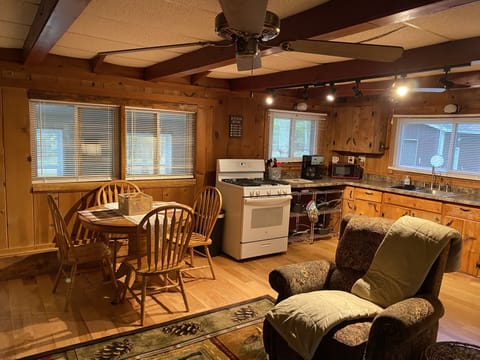 Dining table also has a leaf two seats six if needed