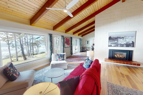 Bright and airy grand living room.