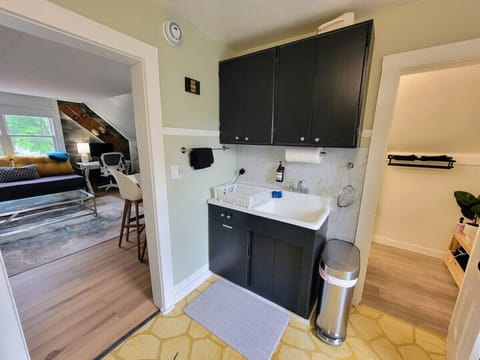 Sorry no dishwasher in this unit(yet)