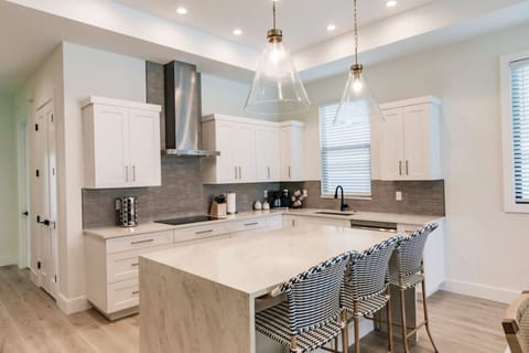 Fully Stocked Kitchen with Stainless Steel Appliances
