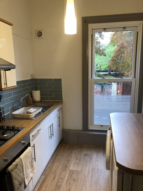 Kitchen Area with view of Drury Lane.
