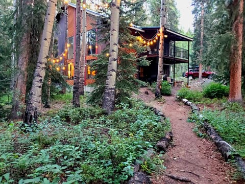 View of Creekside Cabin from Lake Creek. A truly unique and private setting.