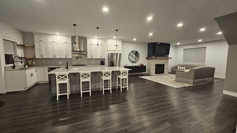 View from the dining room into the main living area.