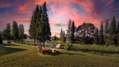 Backyard Oasis with Alpine Chairs, Fire Pit, Beautiful Sunsets, Wildlife, & Lake