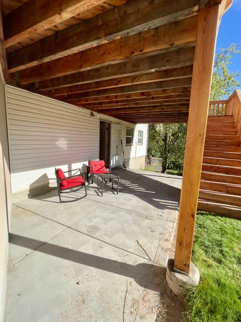 Patio for your use. Deck is private resident area
